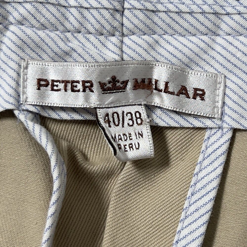 Peter Millar Raleigh Washed Twill Pant Mens Sz 40x38(32) Khaki 100% Pima Cotton - Picture 6 of 12